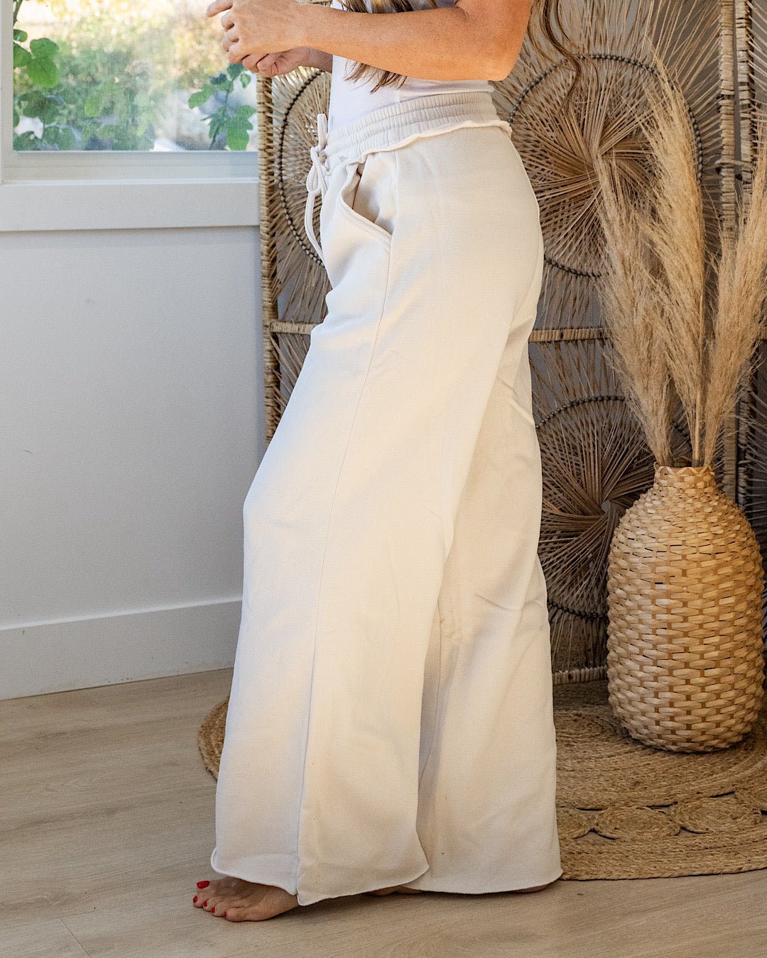 NEW! Wide Leg Lounge Pants - Sand Beige Zenana
