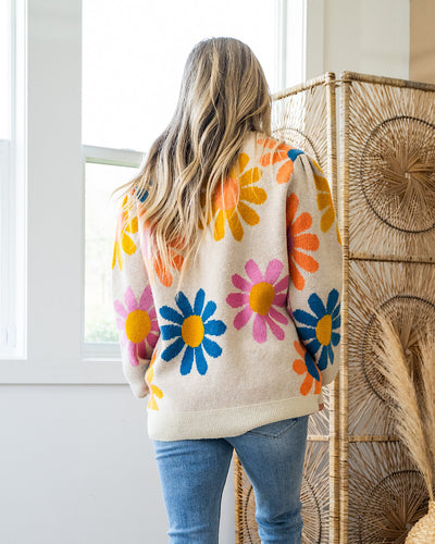 Bright Daisy Sweater - Taupe  First Love   