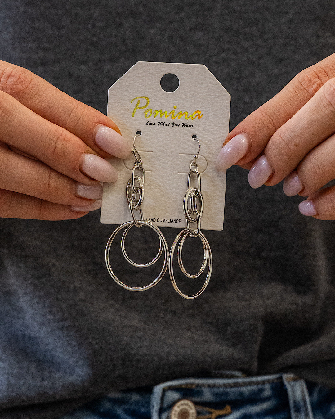 Interlocking Double Circle Dangle Earrings - Color Options Available!