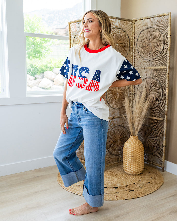 Ampersand Ave All American Girl Boyfriend Tee Ampersand Ave