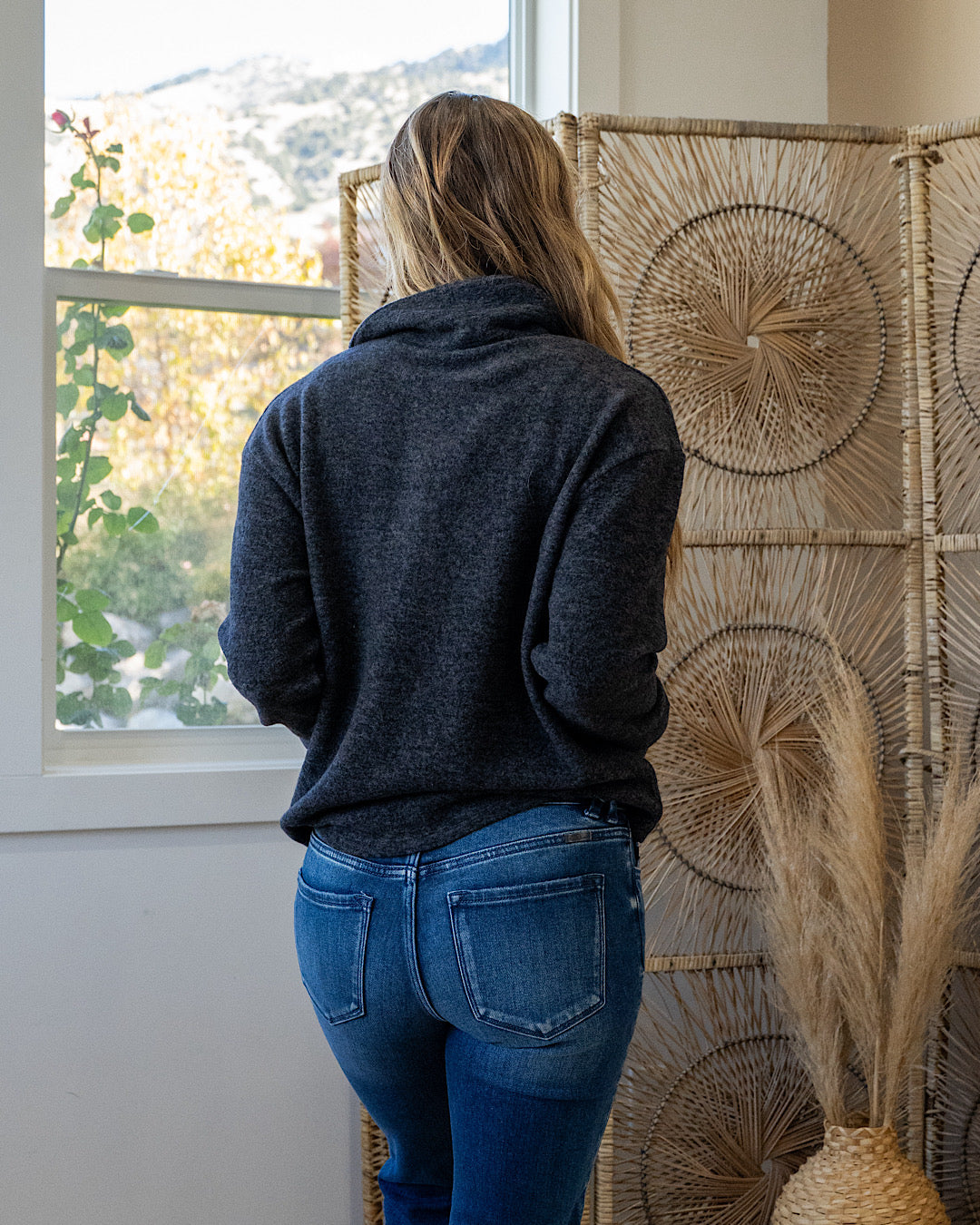 DOORBUSTER! Super Soft Henley Top - Black