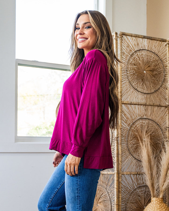 DOORBUSTER! Dolman Sleeve Top - Magenta