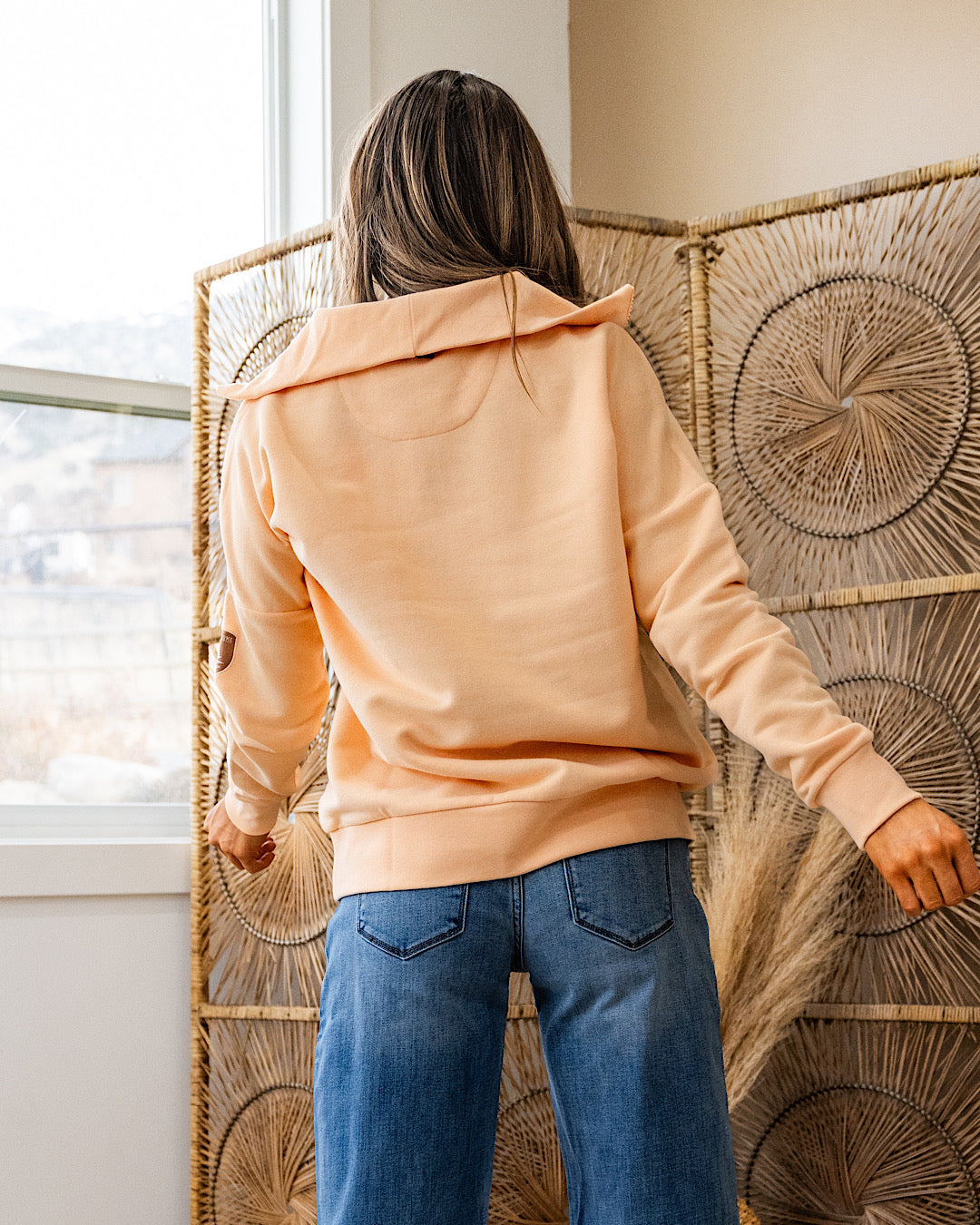 NEW! Wanakome Padma Half Zip Sweatshirt - Peach Wanakome