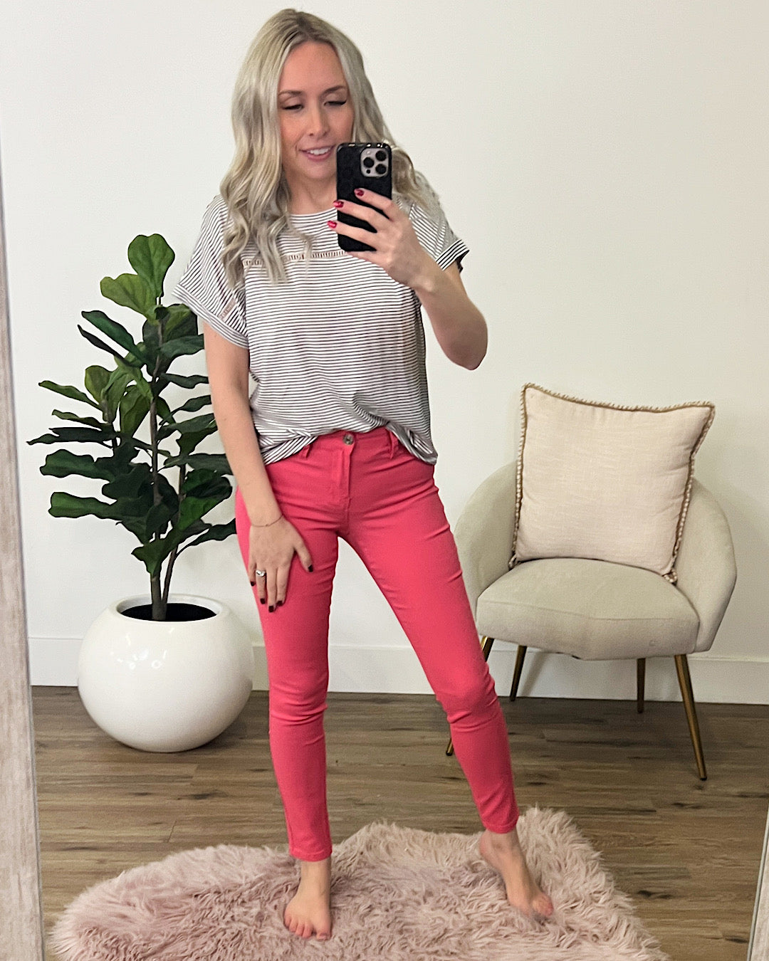 Hyperstretch Skinny Jeans - Shell Pink FINAL SALE  YMI   