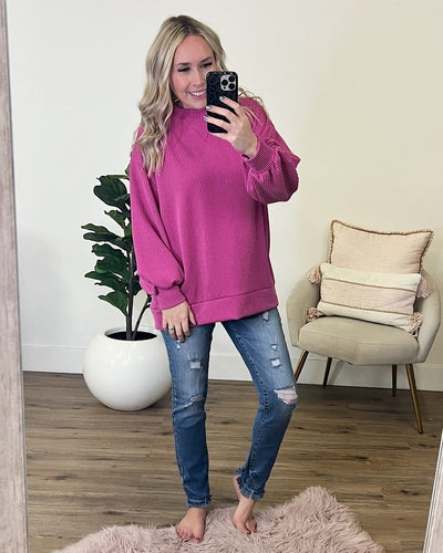 Christina Magenta Corded Top FINAL SALE  First Love   