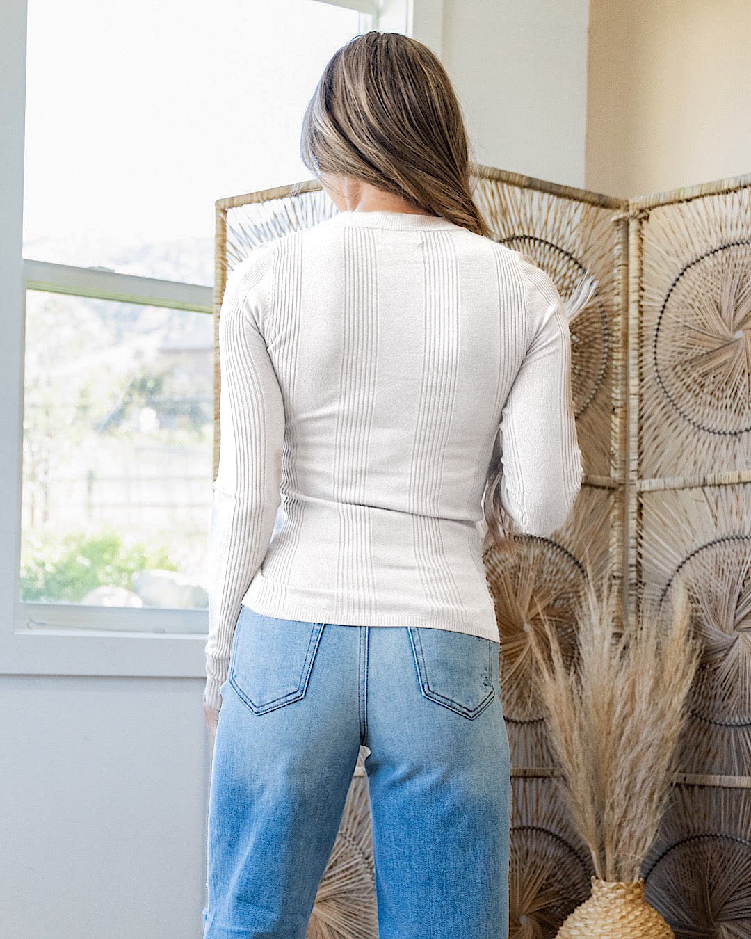 NEW! Ellen Rib Detail Sweater - Ivory Be Cool