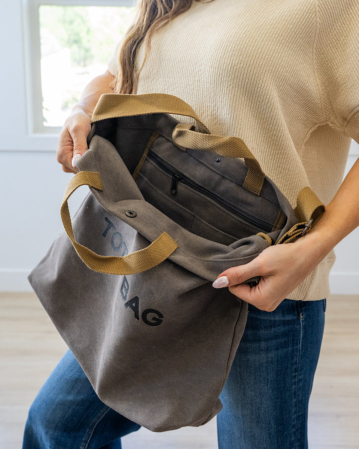 NEW! The Tote Bag - Charcoal Zenana
