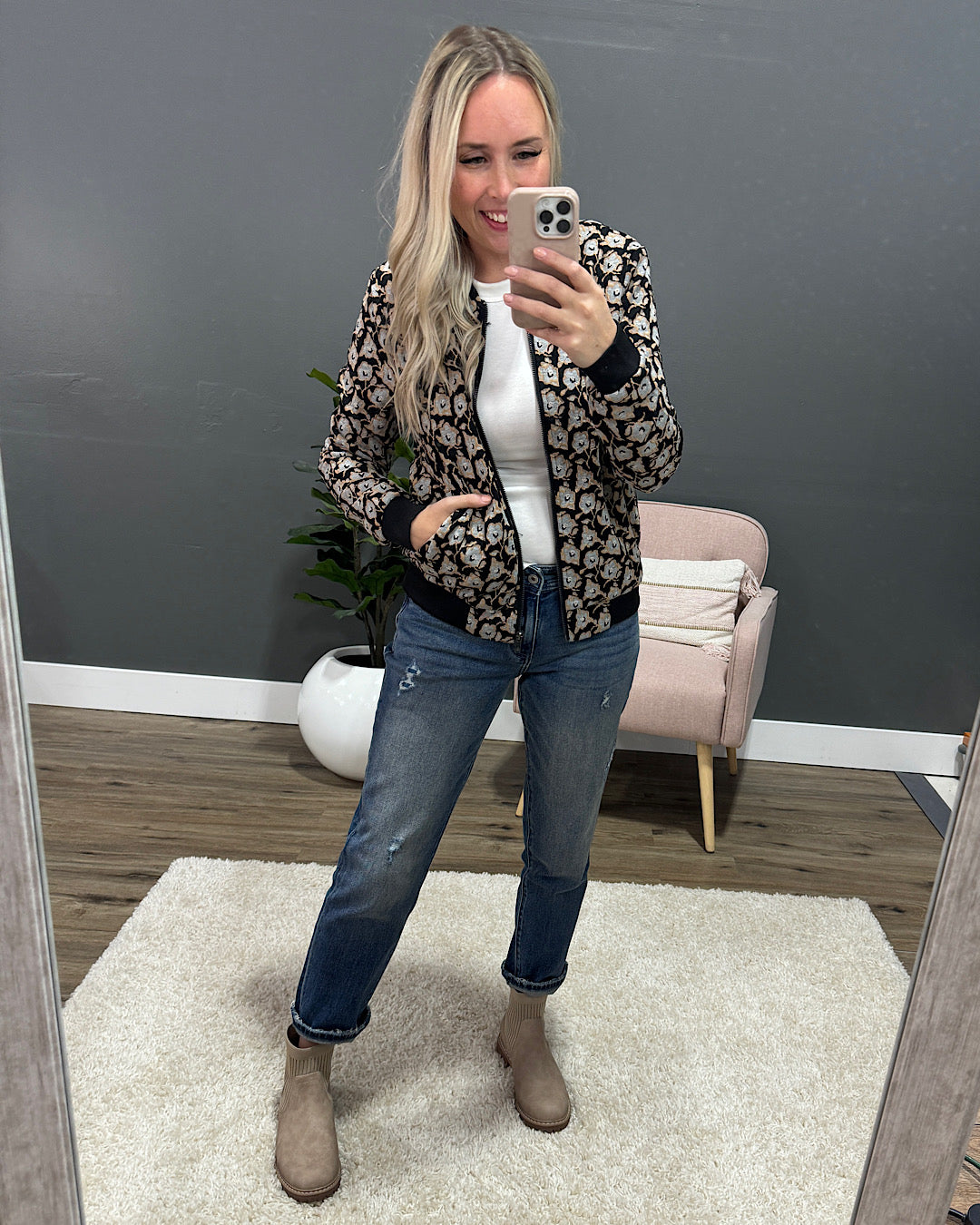 NEW! Ampersand Ave Flowerbomb-er Jacket - Gray  Ampersand Ave   