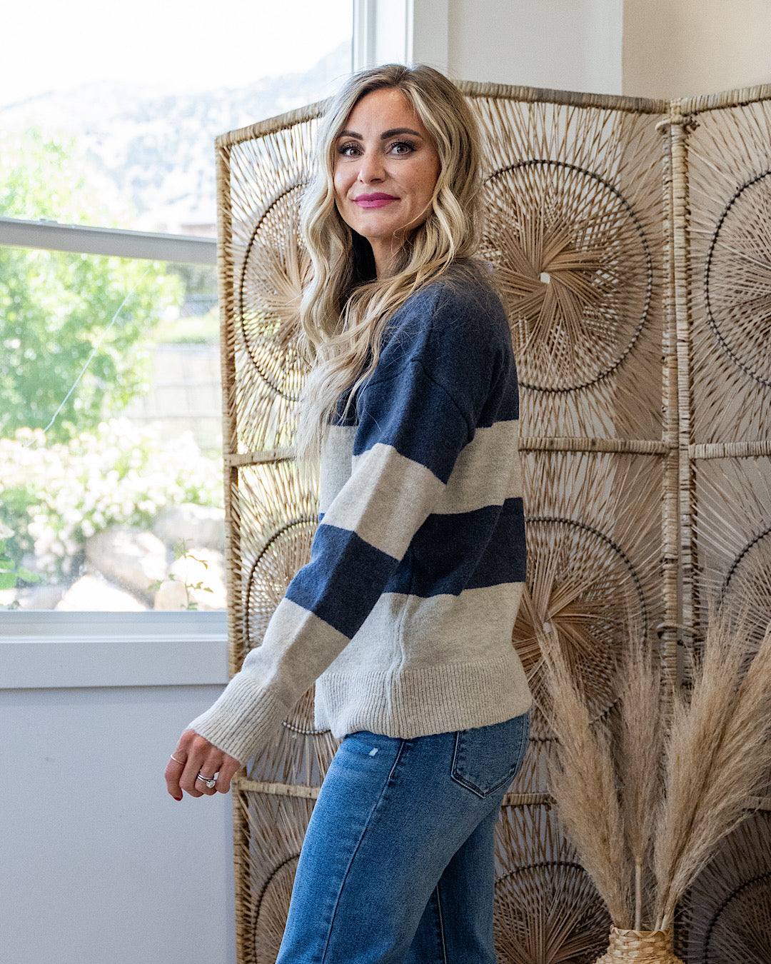 NEW! Penelope Striped Sweater - Denim