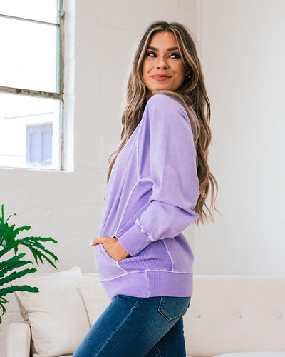NEW! Girlfriend Crewneck Sweatshirt - Bright Lavender  Zenana   