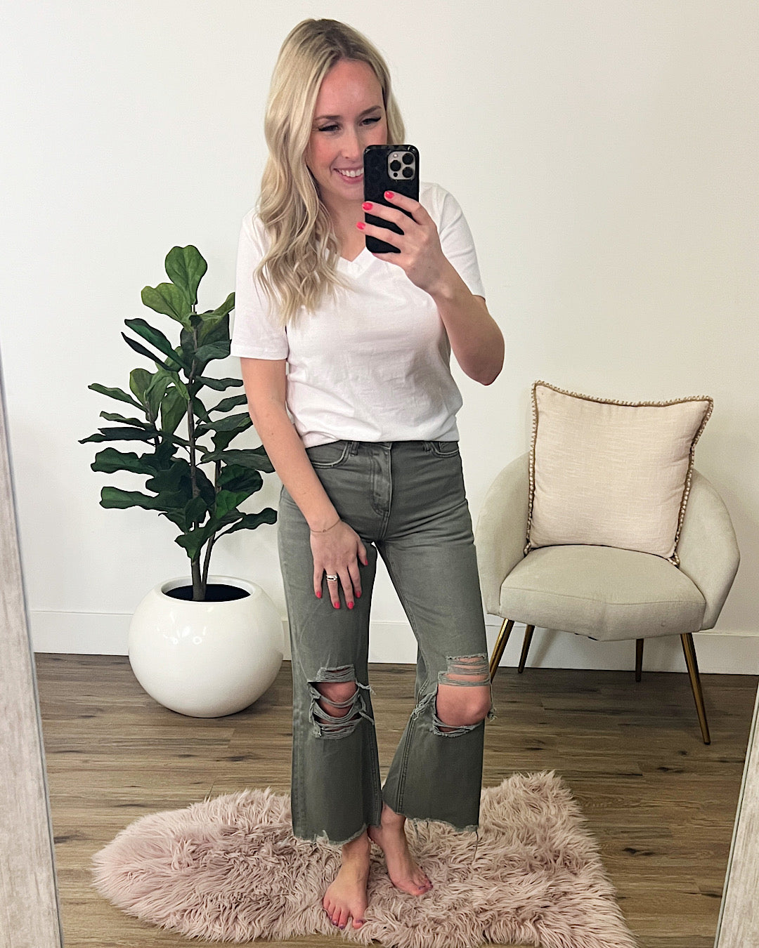 Vervet Beetle 90's Crop Flare Jeans  Vervet   