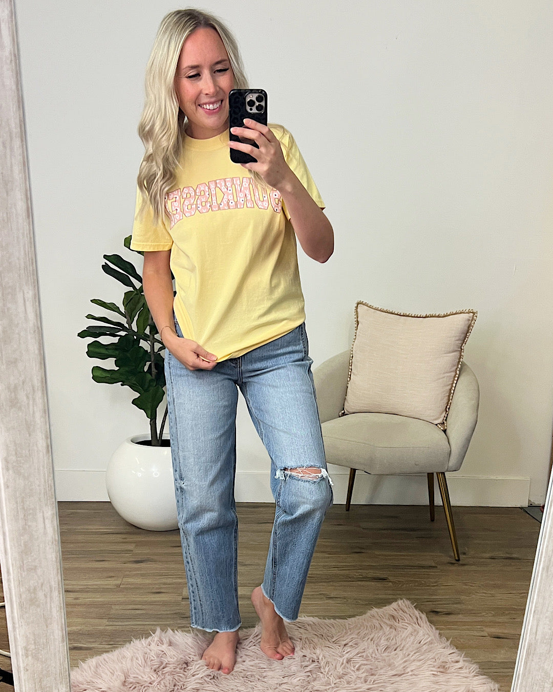 Sunkissed Butter Yellow Tee FINAL SALE  Kissed Apparel   