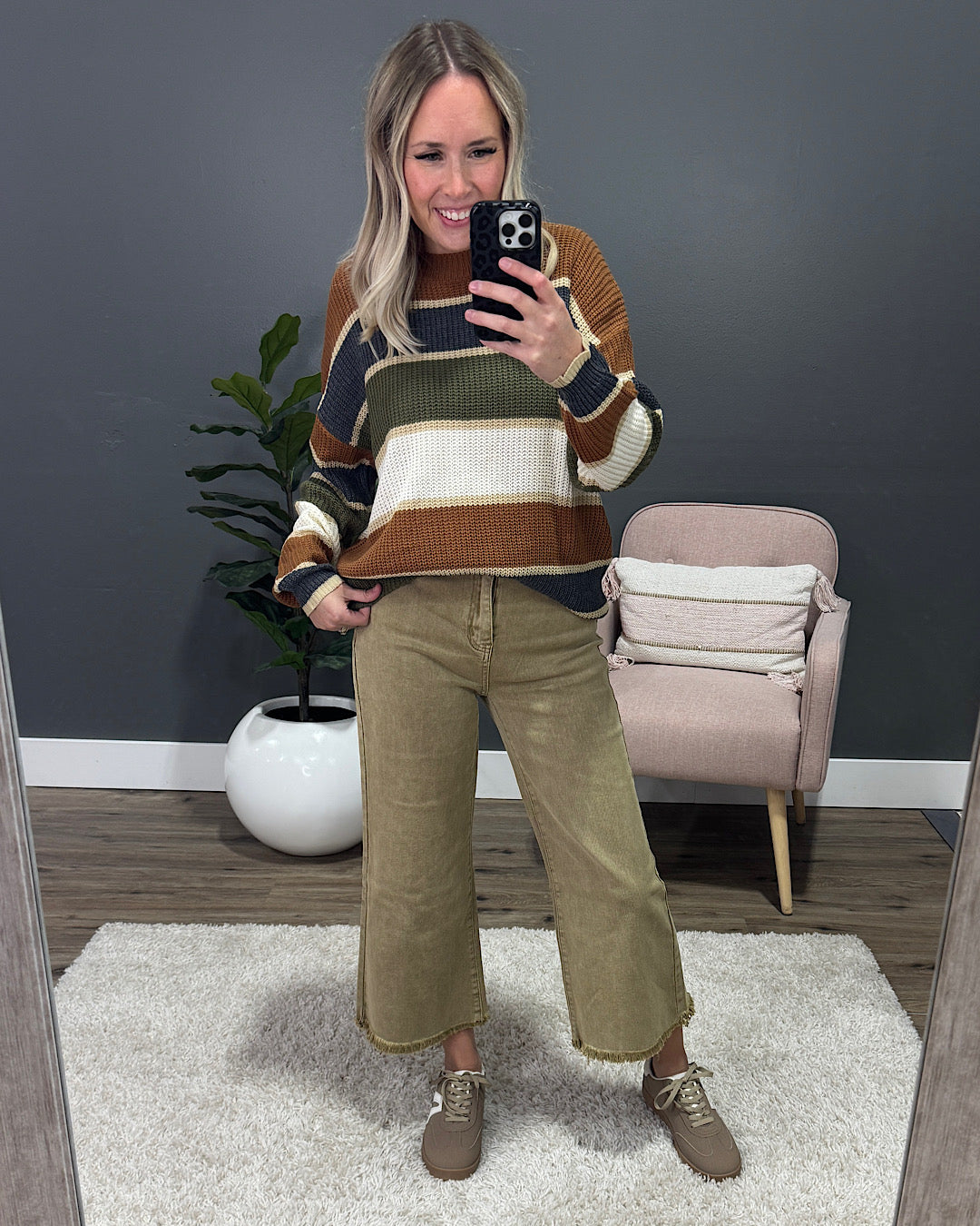 NEW! Mae Wide Leg Cropped Jeans - Light Camel
