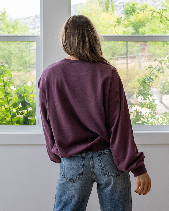 NEW! The Essential Drop Shoulder Sweatshirt - Dark Cherry
