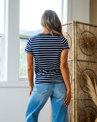 Ashton Striped Top - Navy FINAL SALE  Bombom   