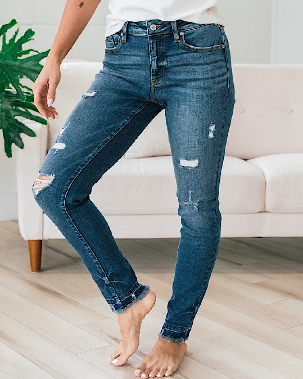 KanCan Esther Released Hem Distressed Skinny Jeans FINAL SALE  KanCan   