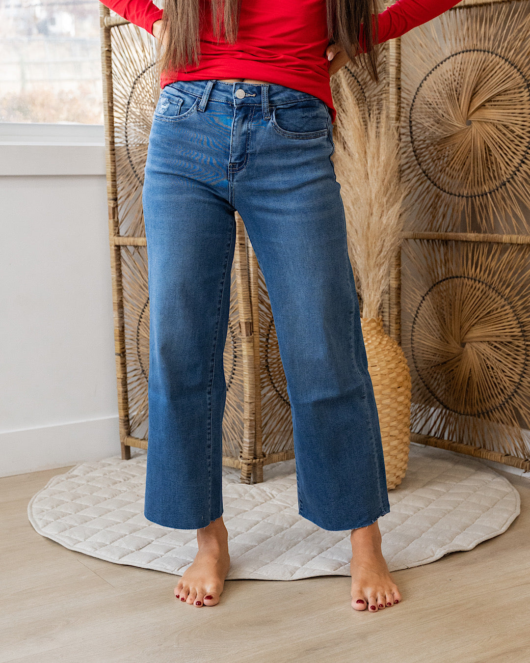 Vervet Jene Non Distressed Wide Leg Jeans Vervet