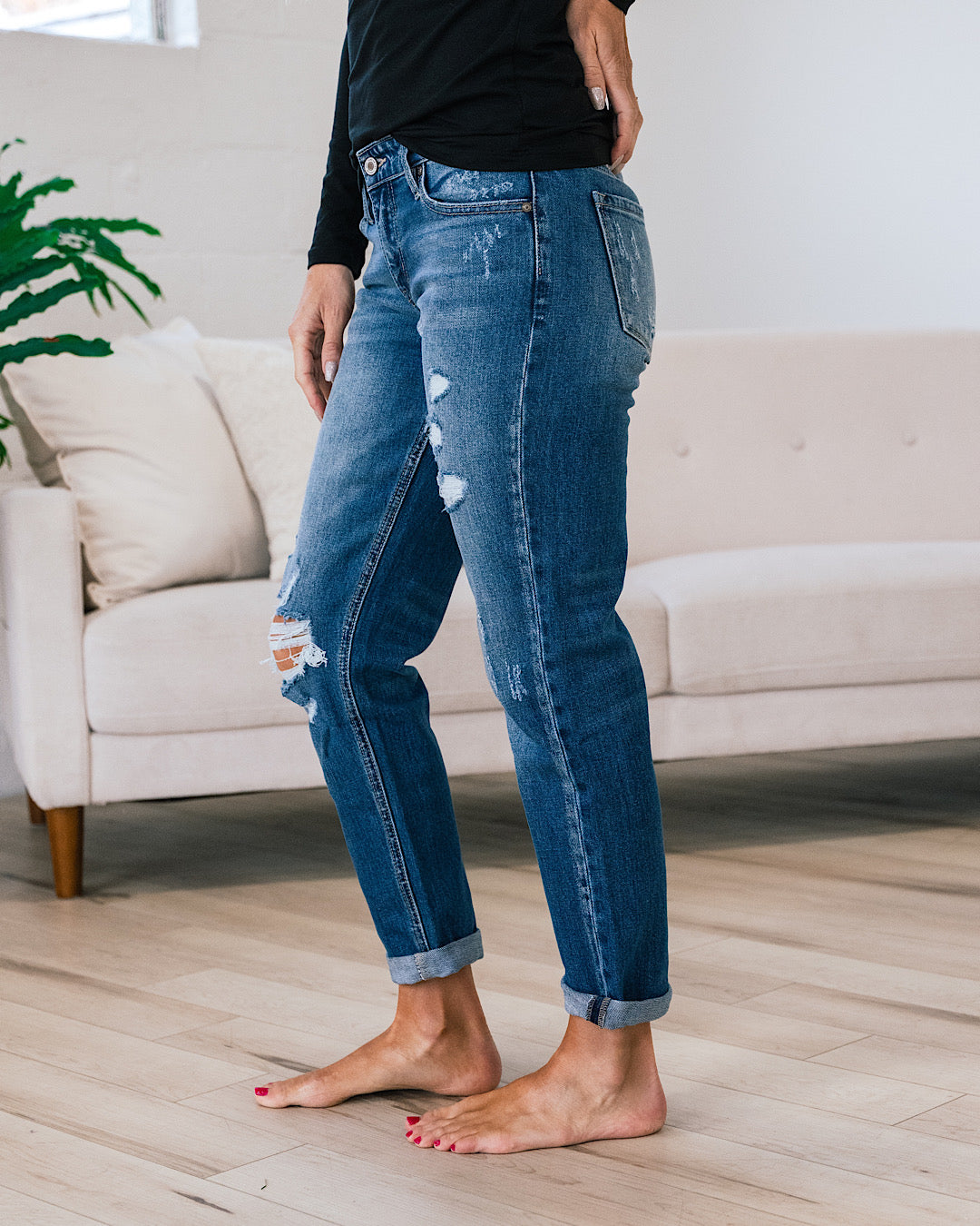 KanCan Recognize Anywhere Distressed Boyfriend Jeans  KanCan   