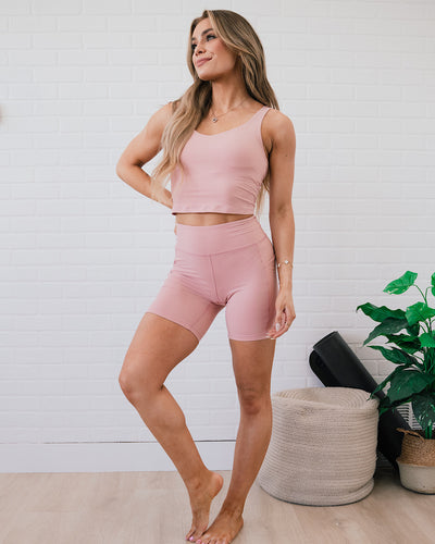 Rae Mode V Neck Yoga Tank - Pink  Rae Mode   