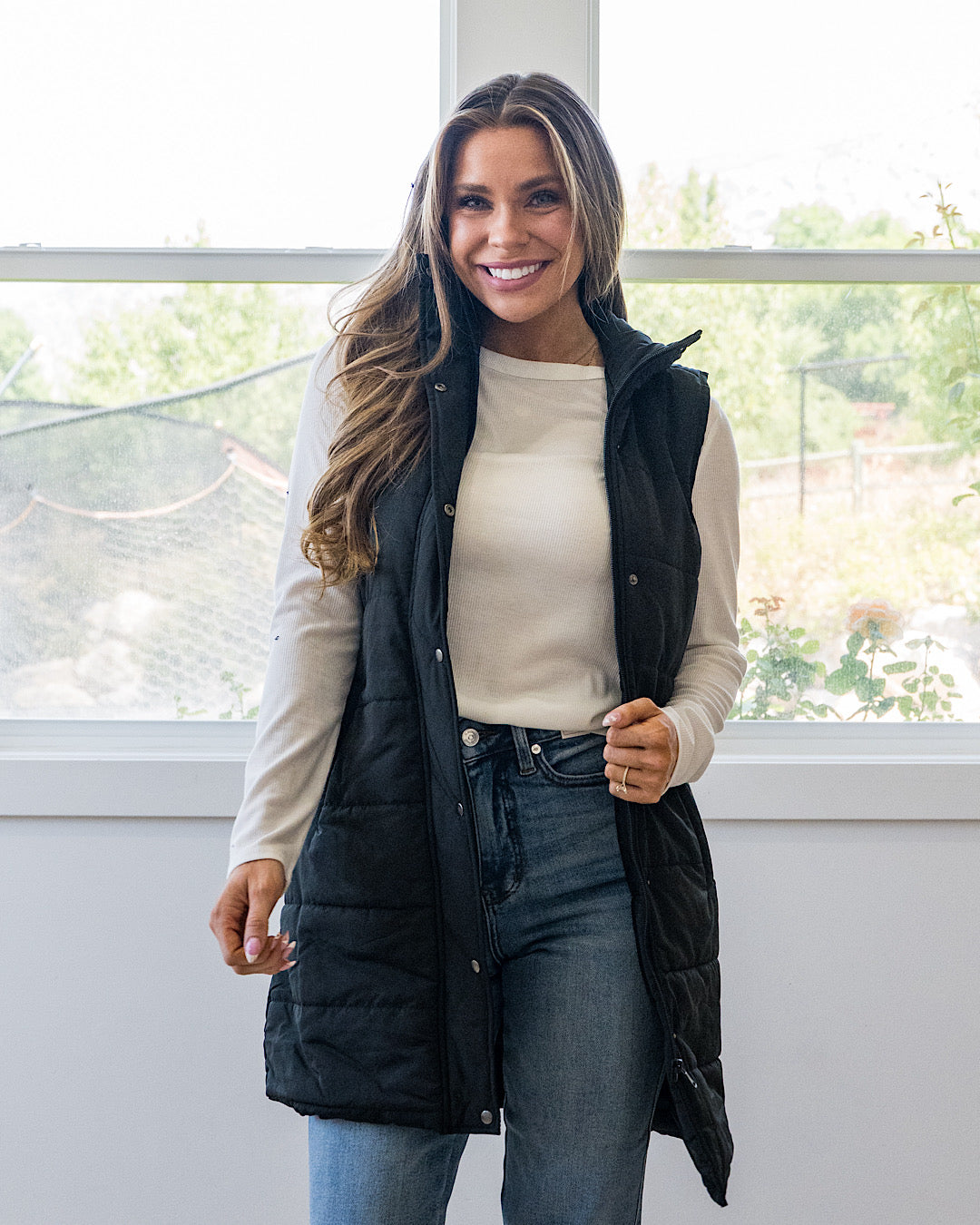NEW! Harlow Long Vest - Black