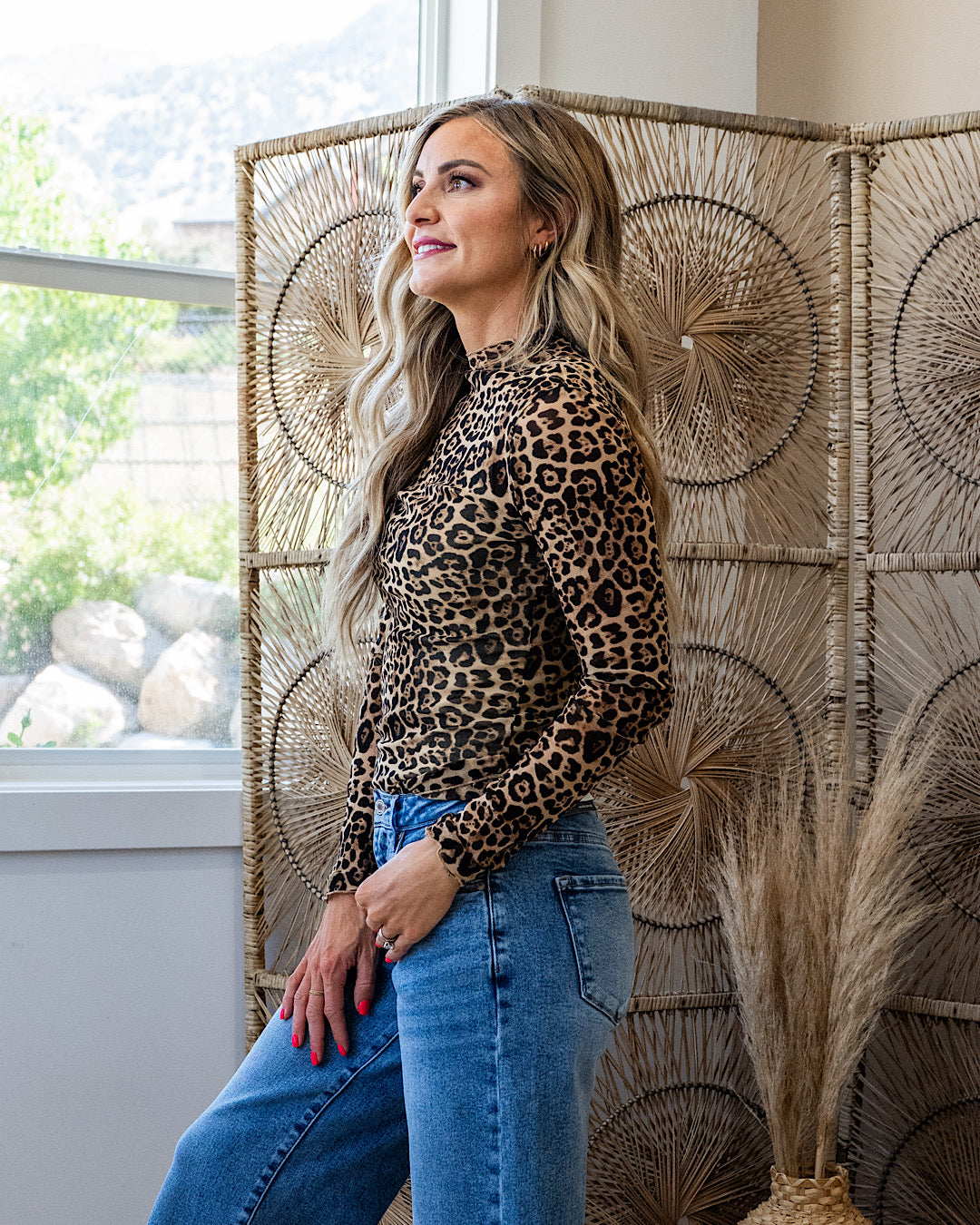 NEW! Gemma Long Sleeve Mesh Top - Leopard Very J