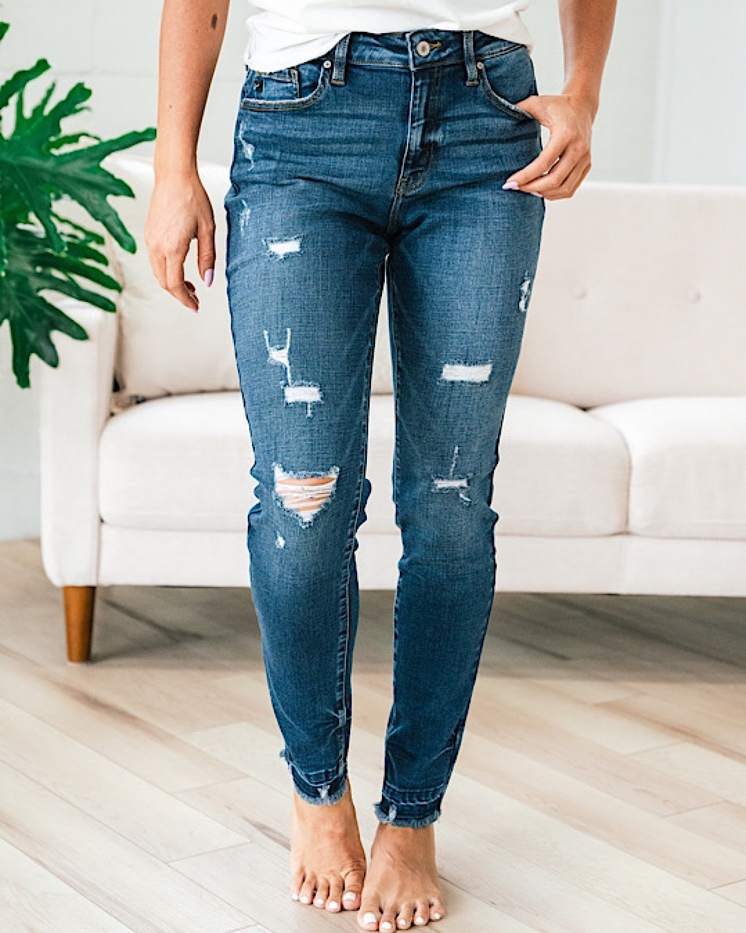 KanCan Esther Released Hem Distressed Skinny Jeans FINAL SALE  KanCan   