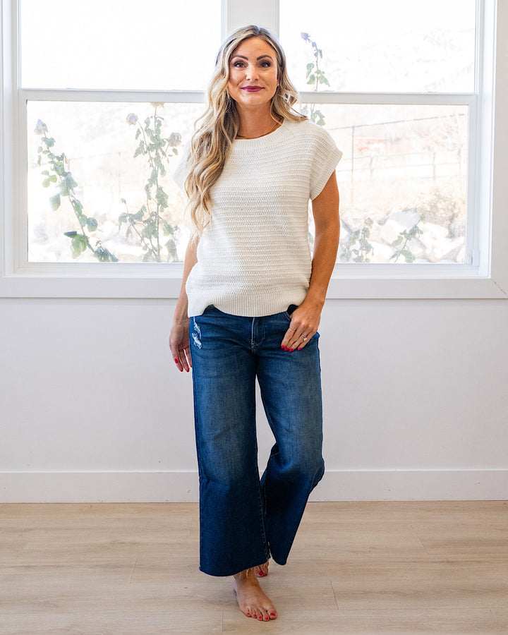 NEW! Blindsided Crochet Knit Top - Off White