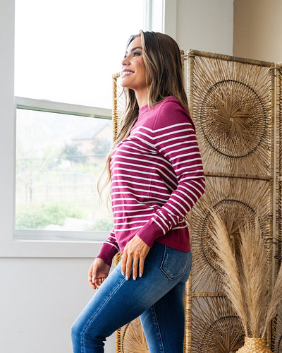 Josie Striped Sweater - Rosewood  Staccato   