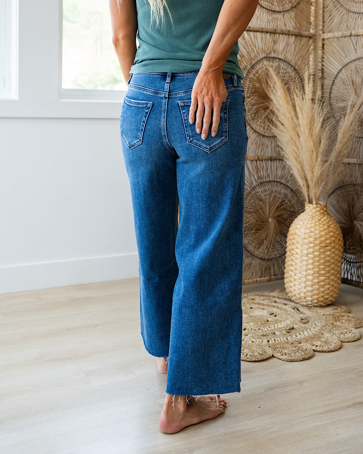 Hidden Nori Non Distressed Wide Leg Jeans  Hidden   