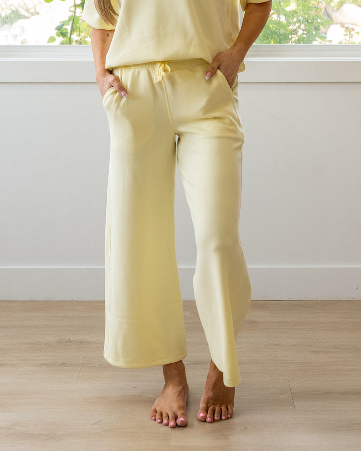 NEW! Kendall Scuba Fabric Wide Leg Pants - Lemonilla