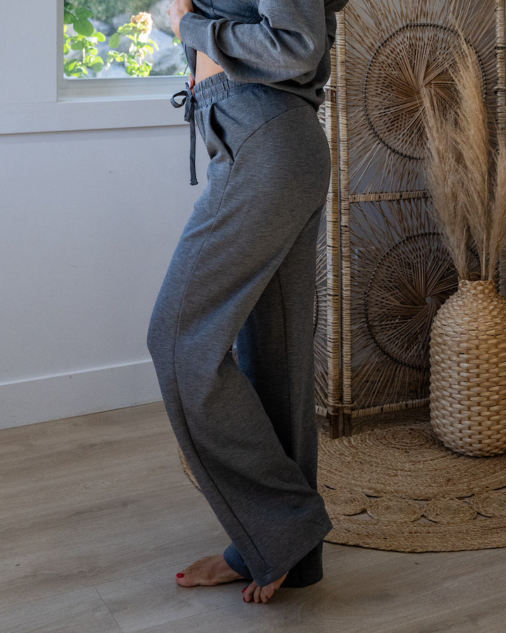 Rae Mode Buttery Soft Scuba Straight Pants - Heather Charcoal