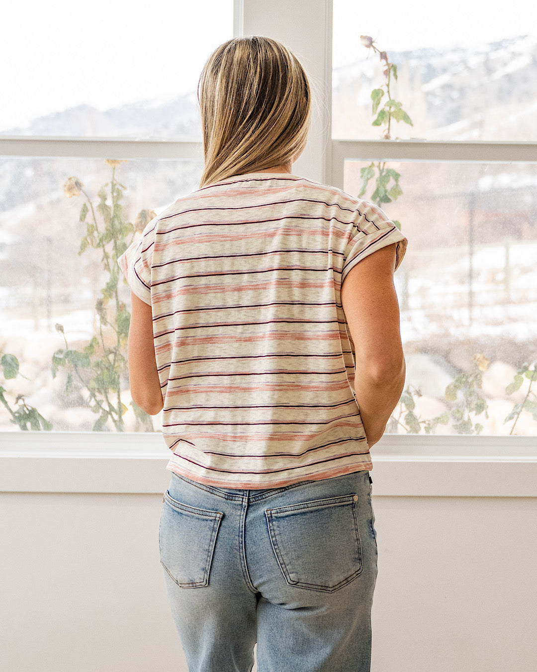 NEW! Alicia Striped Slub Knit Top - Pink