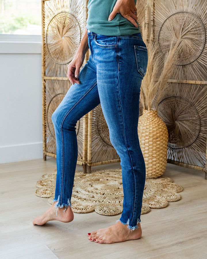 Lovervet Kaylee Distressed Hem Skinny Jeans Vervet