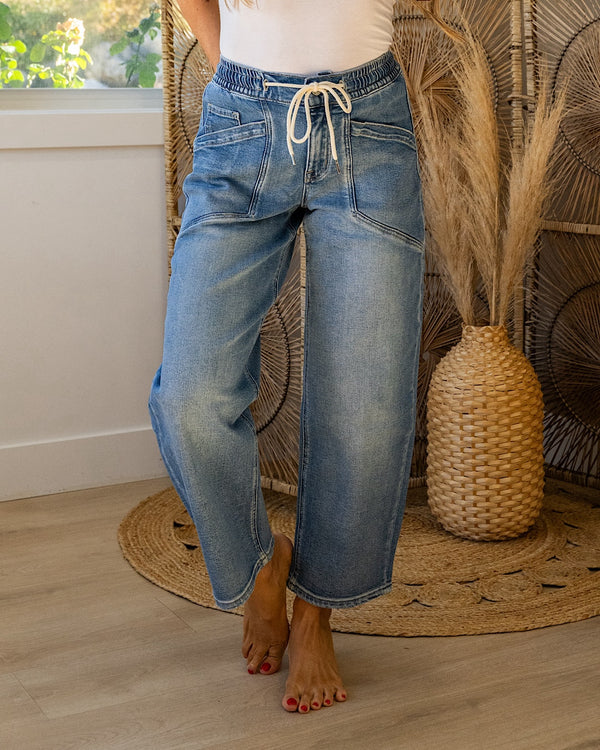 Vervet Dylan Drawstring Barrel Jeans Vervet