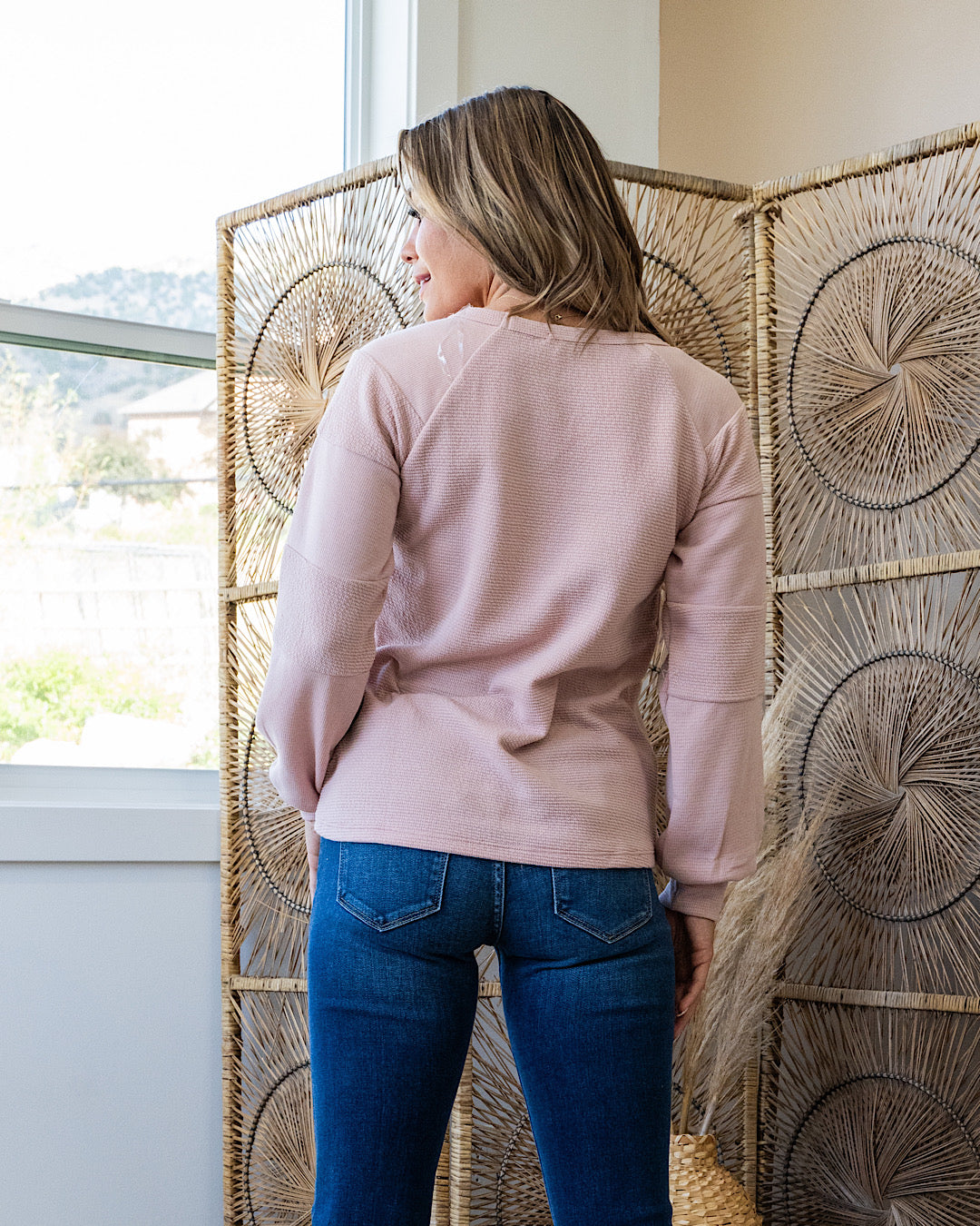 Colette Fabric Blocked Sweater - Blush FINAL SALE Staccato