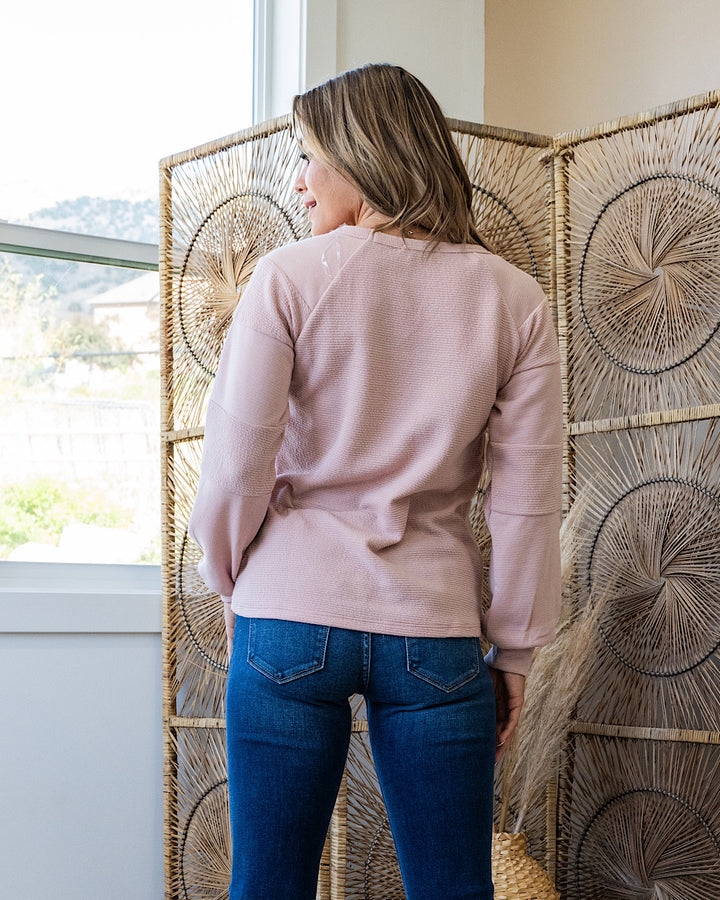 Colette Fabric Blocked Sweater - Blush FINAL SALE Staccato