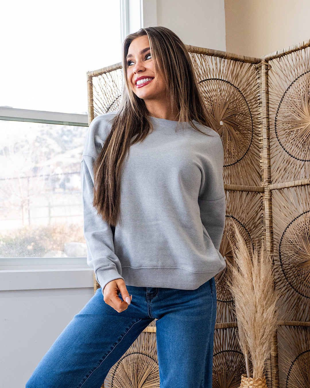 NEW! Cozy Crewneck Sweatshirt - Heather Gray Zenana