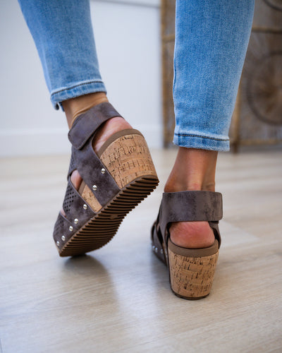 Corkys Guilty Pleasure Wedge Sandals - Bronze FINAL SALE  Corkys Footwear   