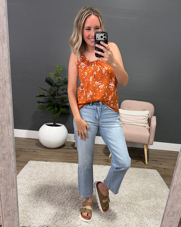NEW! Octavia Floral Tank Top - Cinnamon