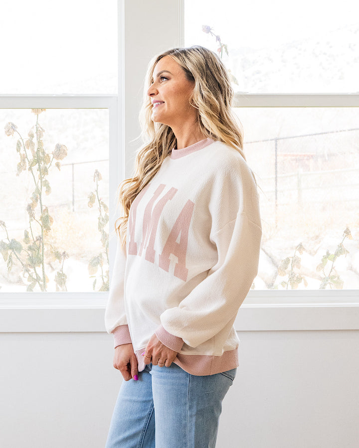 Mama Cloud Knit Long Sleeve Top - Cream & Rose Tres Bien