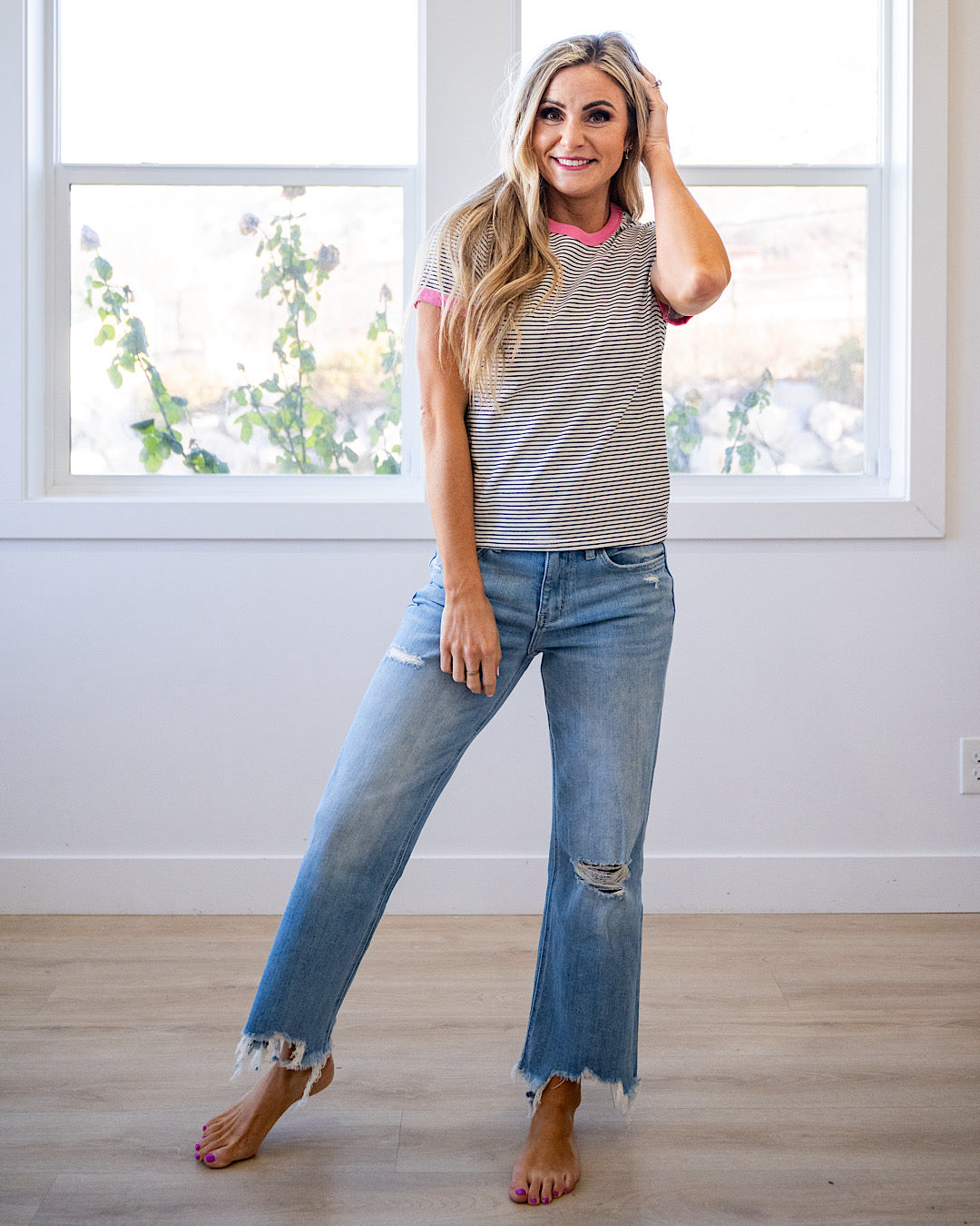 NEW! Alexis Striped Knit Top - Ivory & Black Wishlist