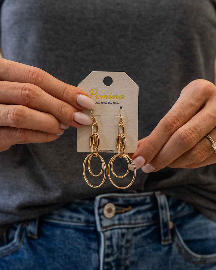 Interlocking Double Circle Dangle Earrings - Color Options Available!