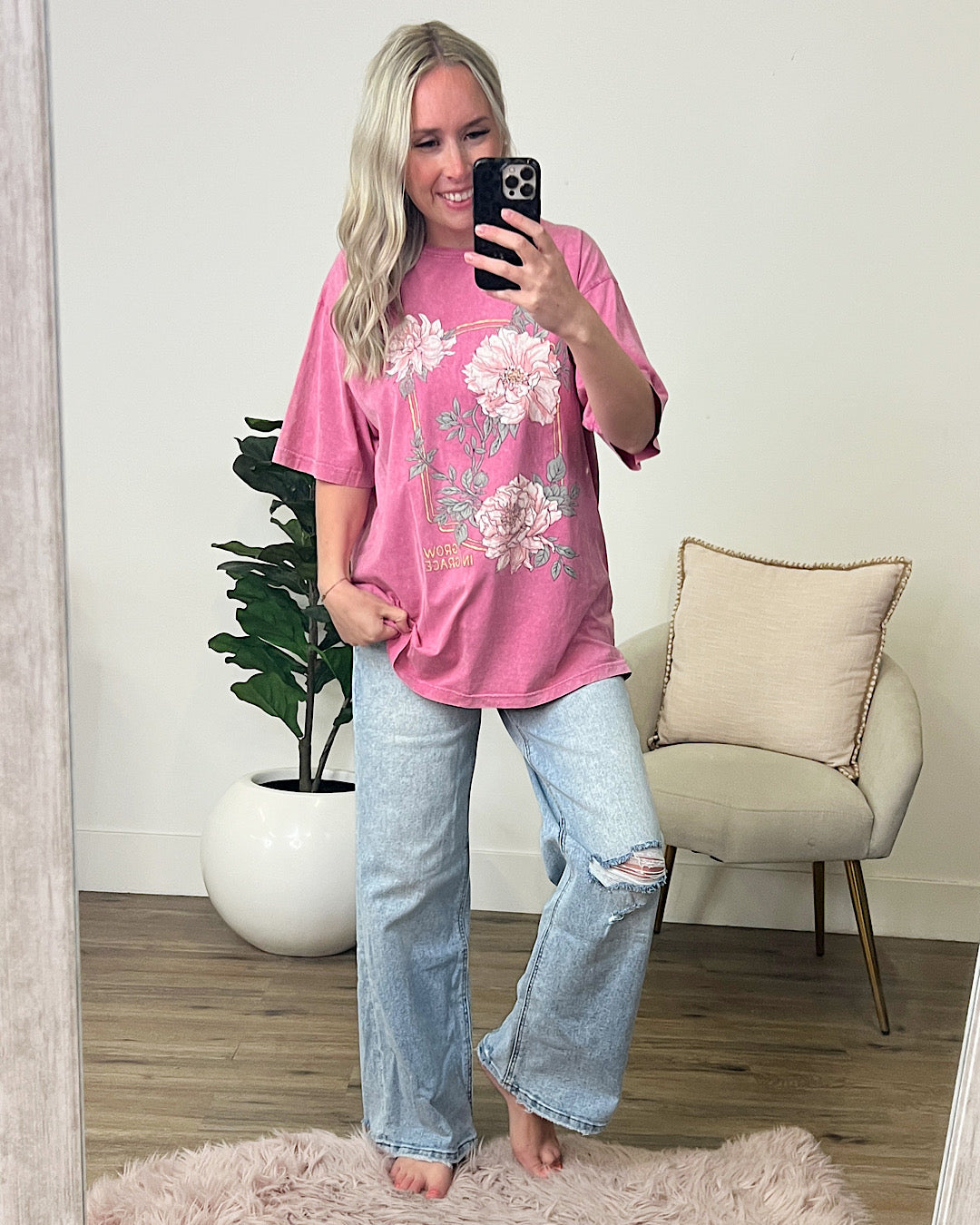 Grow in Grace Pink Tee  Zutter   