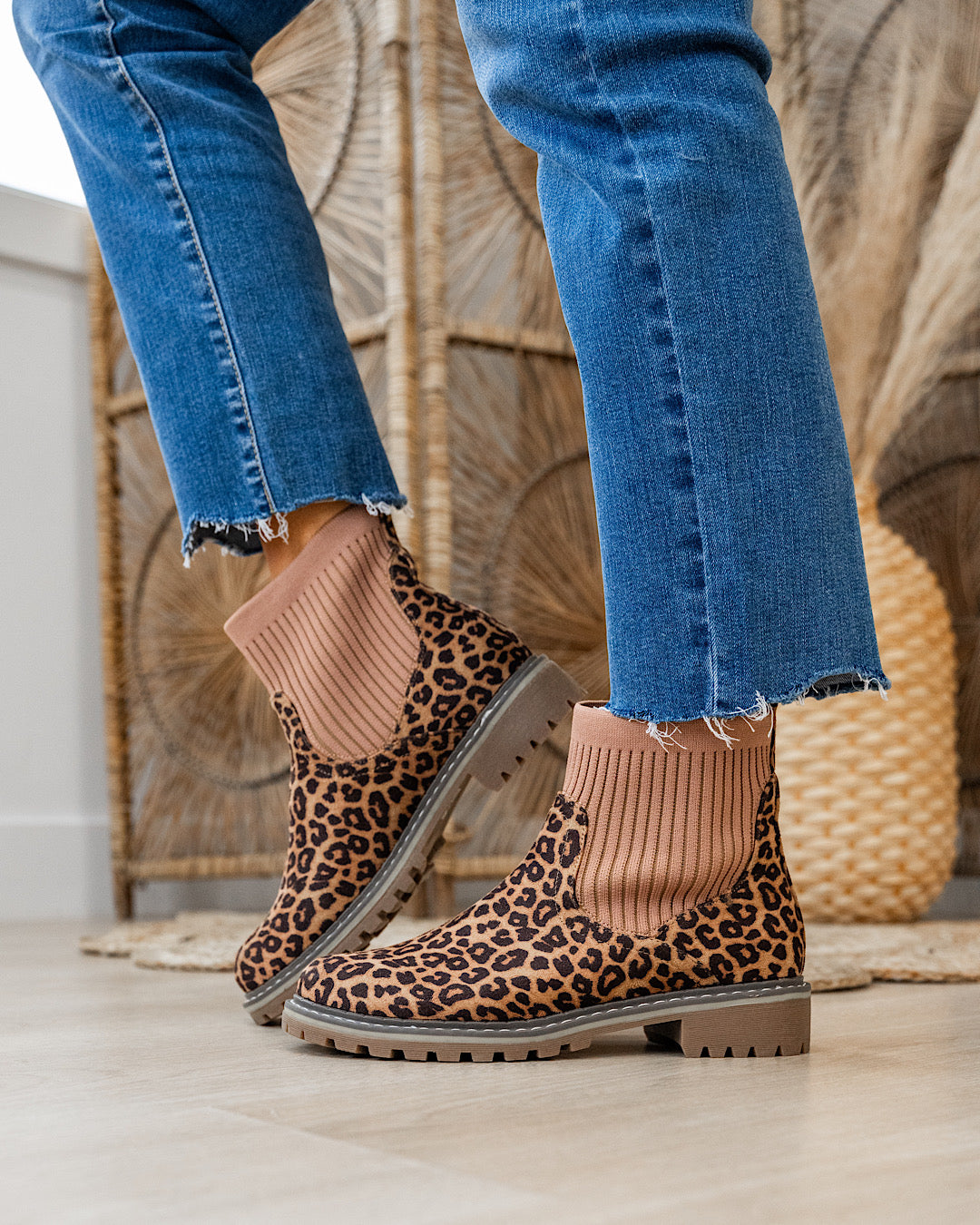 Corkys Cabin Fever Bootie - Tan Leopard Corkys Footwear