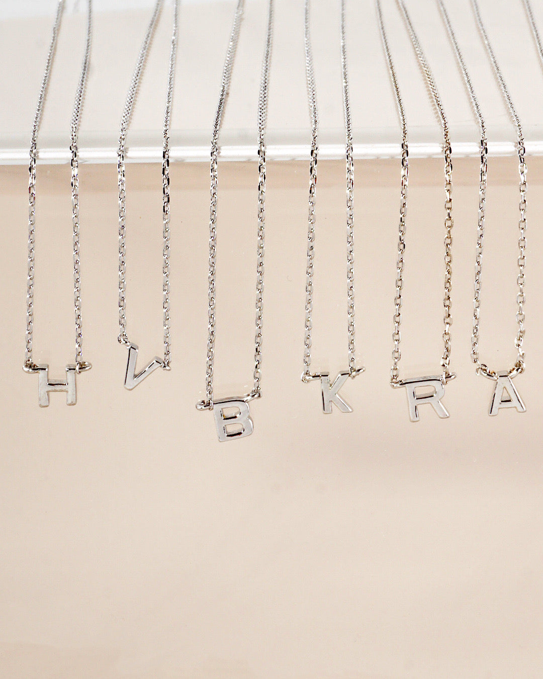 Dainty White Gold Initial Necklace - Pick Your Initial Trendy Wholesale