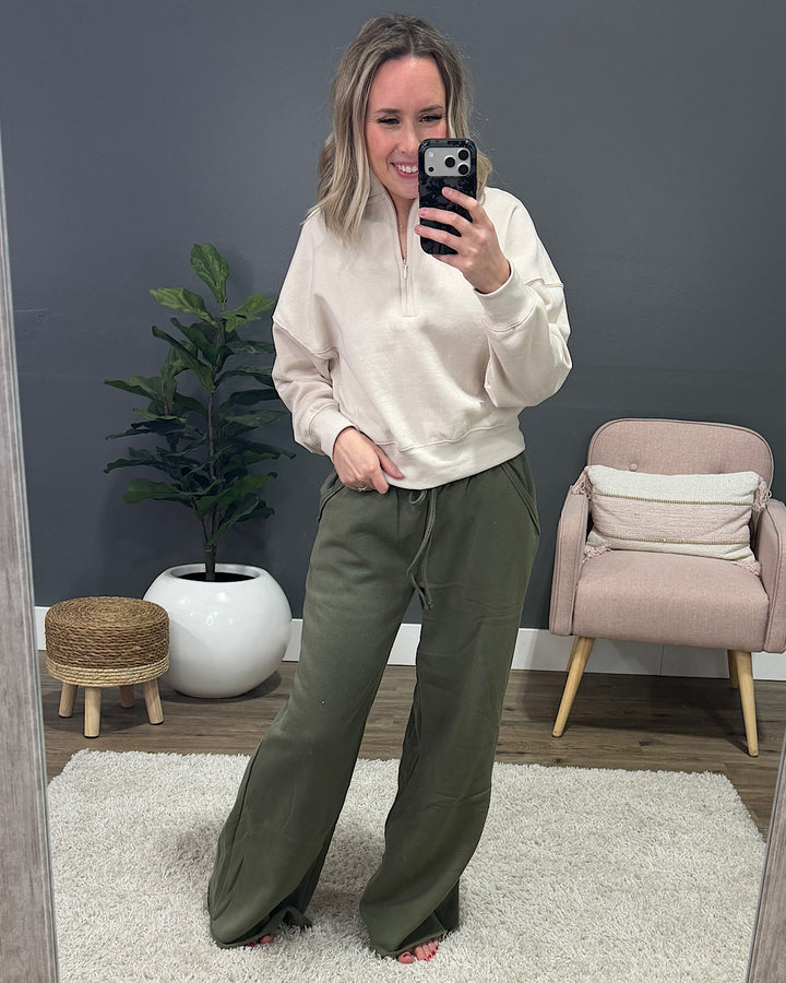 NEW! Dakota Half Zip Pullover - Beige