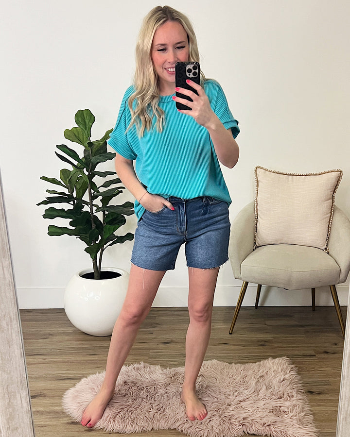 Judy Blue Jayla Fray Hem Shorts  Judy Blue   