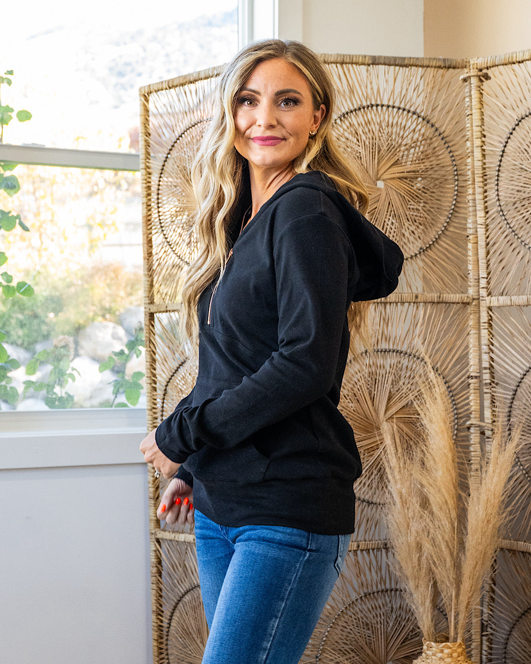 Ampersand Ave Midnight Rose HalfZip Hoodie Ampersand Ave