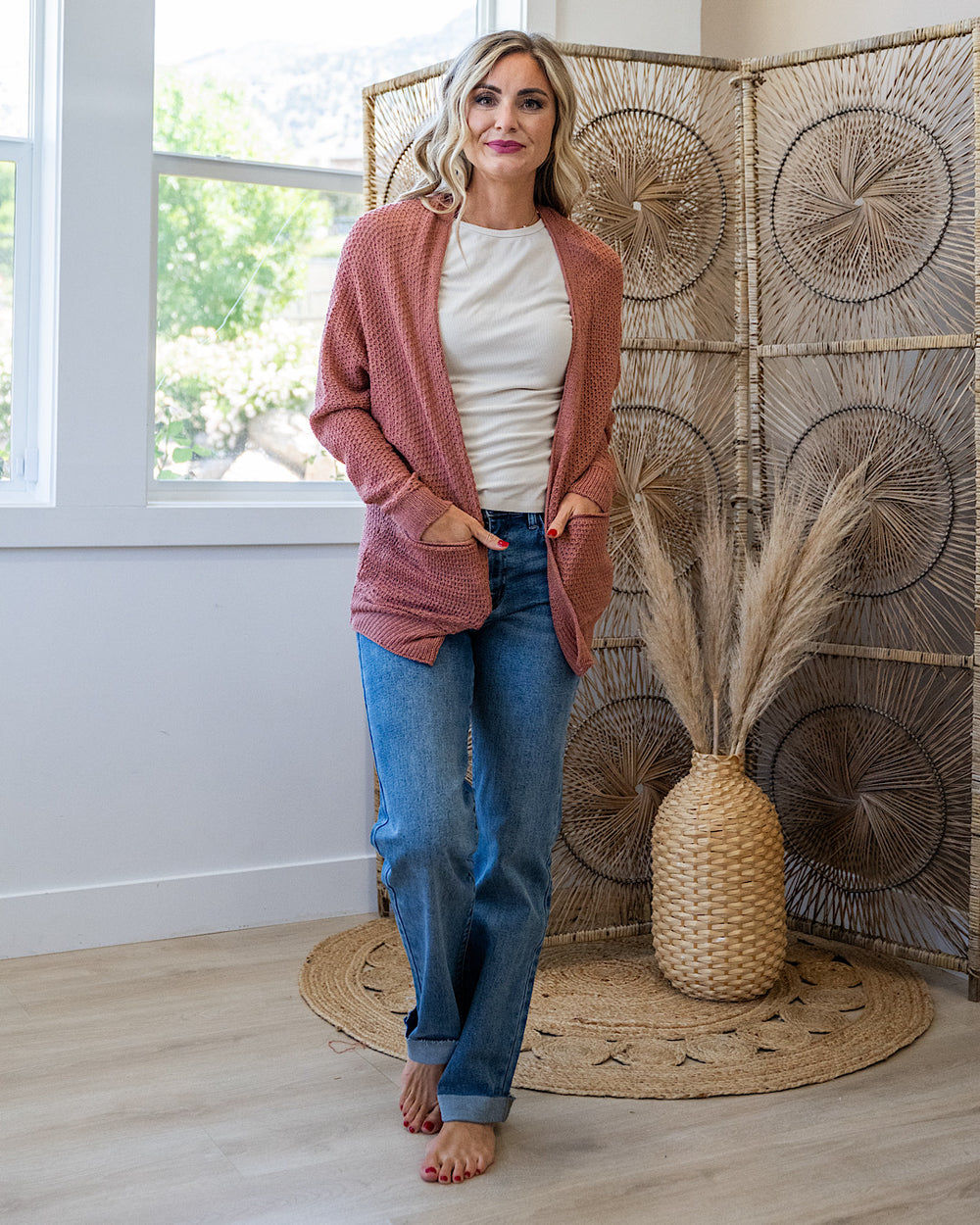 NEW! Blindsided Open Front Cardigan - Clay Be Cool