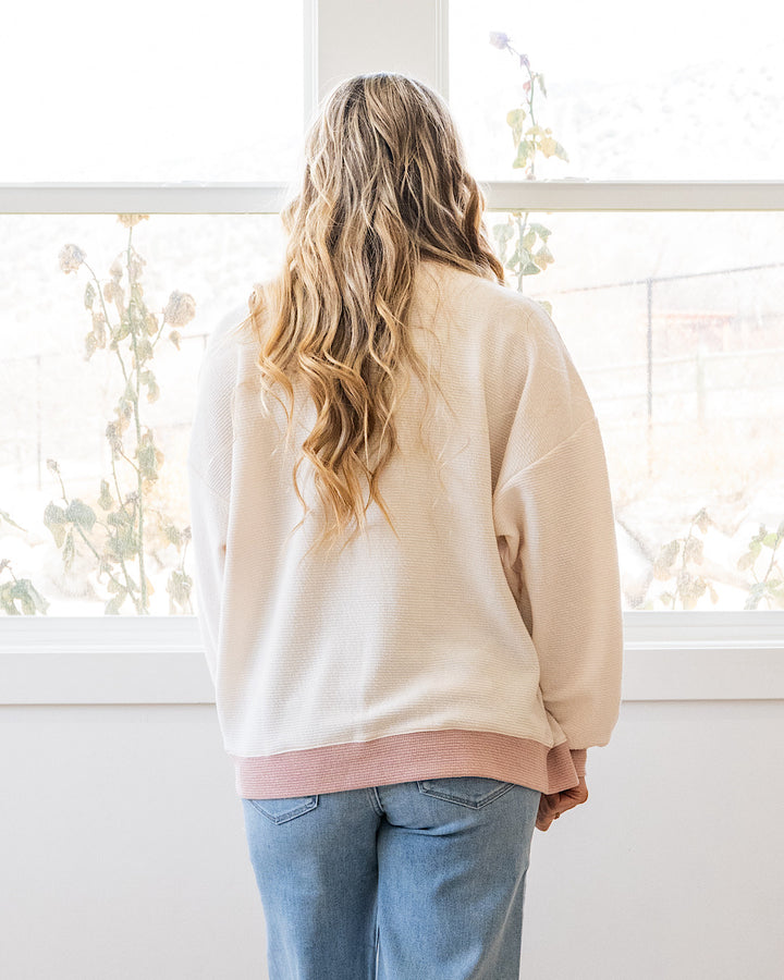 Mama Cloud Knit Long Sleeve Top - Cream & Rose Tres Bien